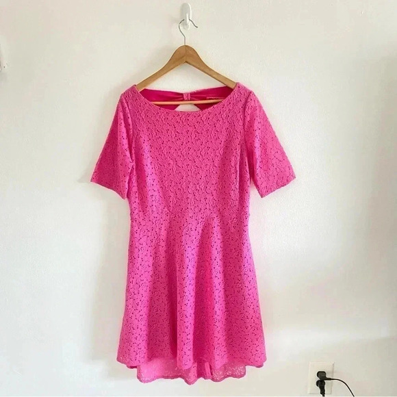 Betsey Johnson Pink Lacey Dress-Size 14 - Picture 1 of 7
